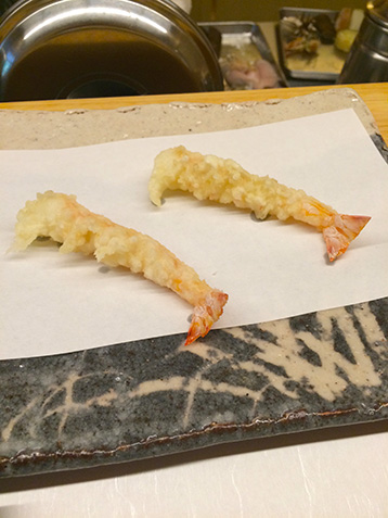 才巻海老の天ぷら