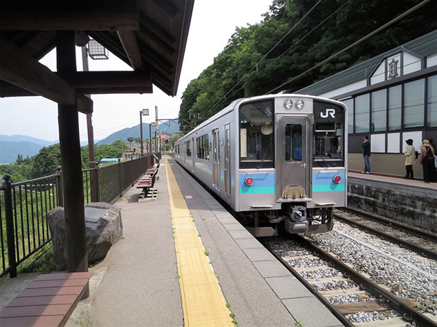 姨捨駅 スイッチバック