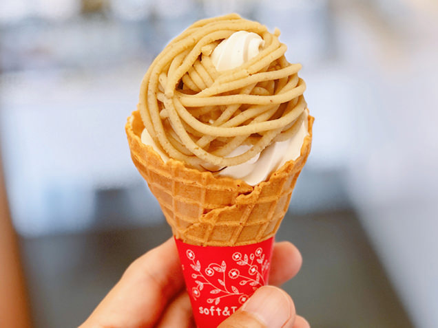 茶蔵のモンブランソフトクリーム