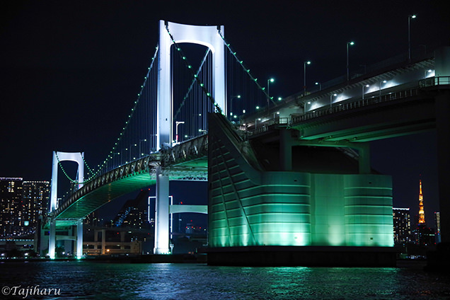 レインボーブリッジと東京タワー