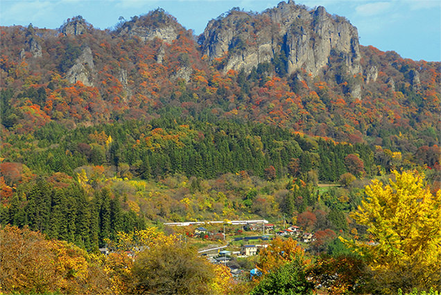 吾妻線と紅葉