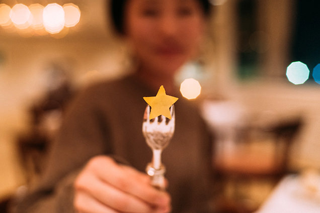 クリスマス仕様の付け合わせ野菜