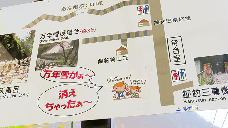 鐘釣駅の案内板