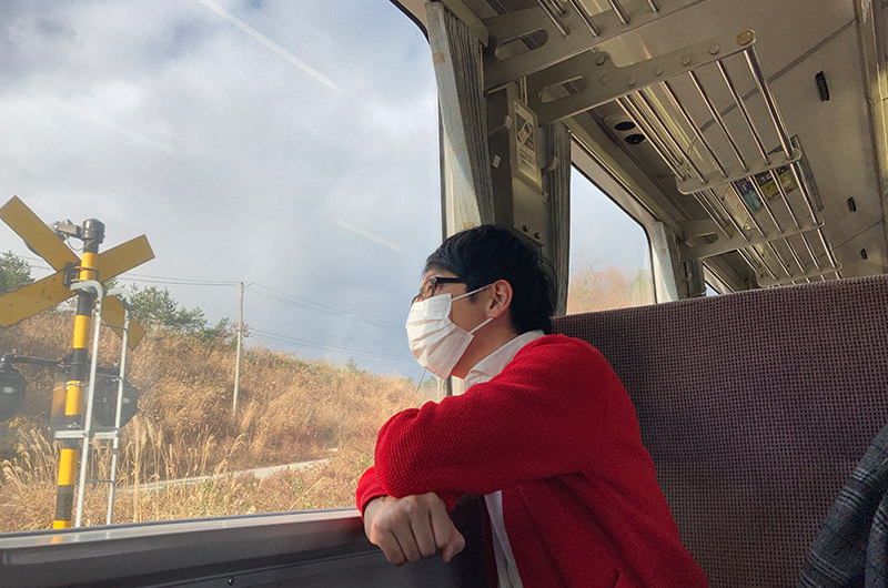 米坂線 車窓