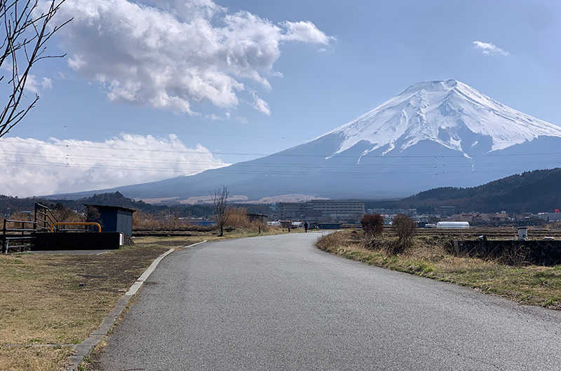 富士山を一望できる農道