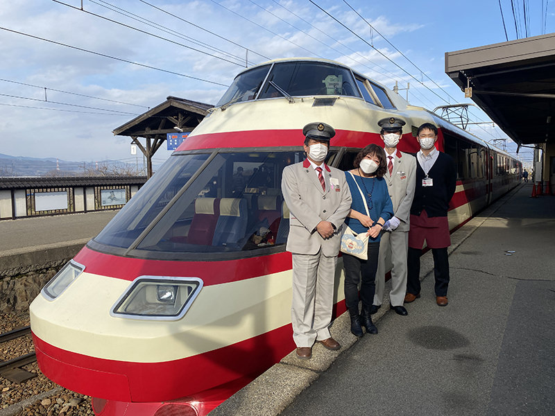 小布施駅　記念撮影