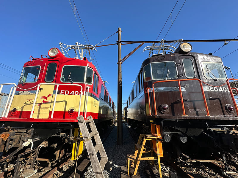 がくてつ機関車ひろば　ED403（左）ED402（右）