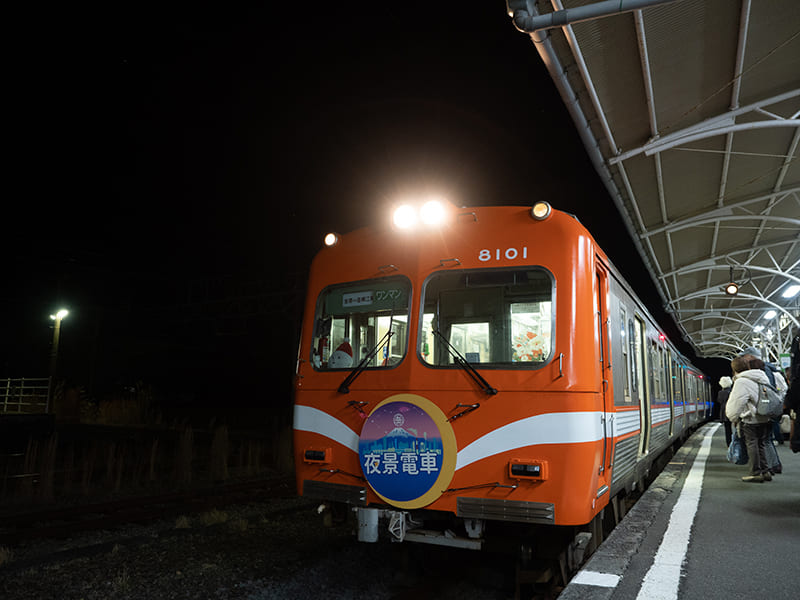 吉原駅　夜景電車