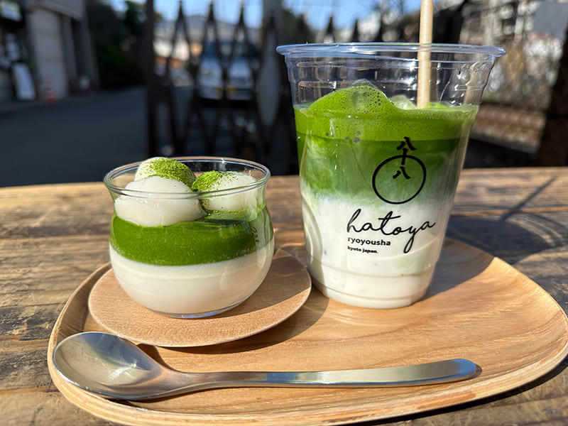 八十八プリン（白玉トッピング）　抹茶ラテ