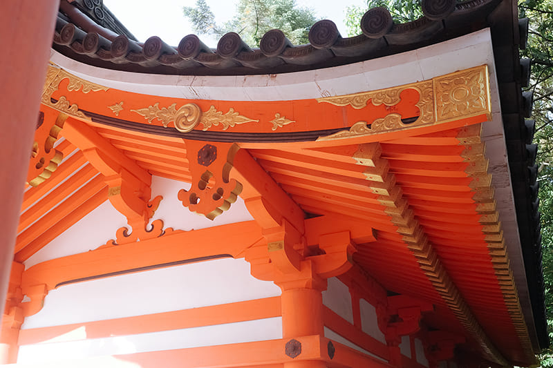 西楼門の屋根