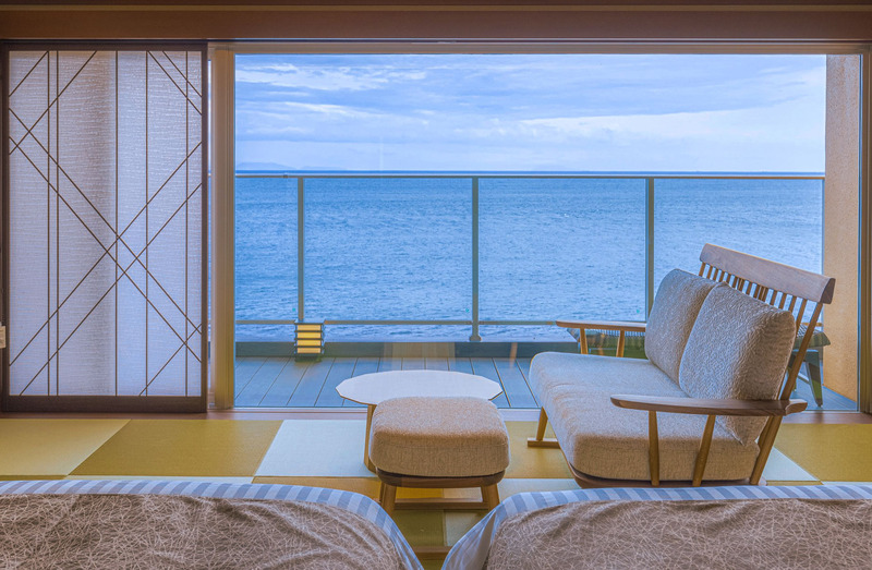 海一望絶景の宿 いなとり荘の客室の一例（写真提供：海一望絶景の宿 いなとり荘）。