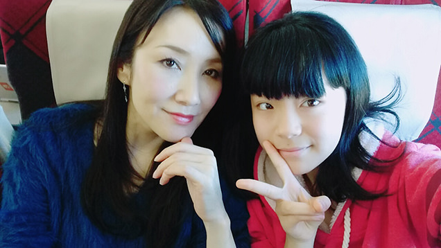 新幹線　車内でツーショット