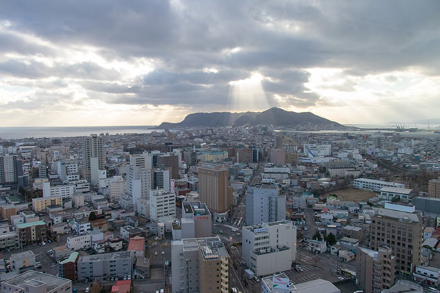 五稜郭タワーから見る函館山方面（南）