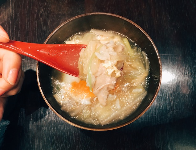 星野リゾート　青森屋　朝食　せんべい汁