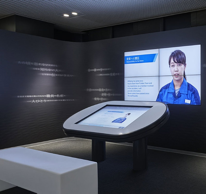 事故対応にあたった社員の証言展示