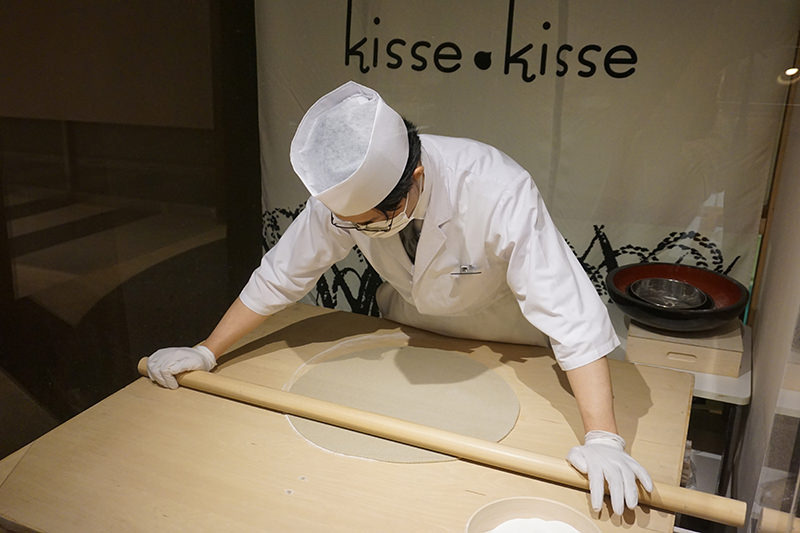手打ちそばの実演