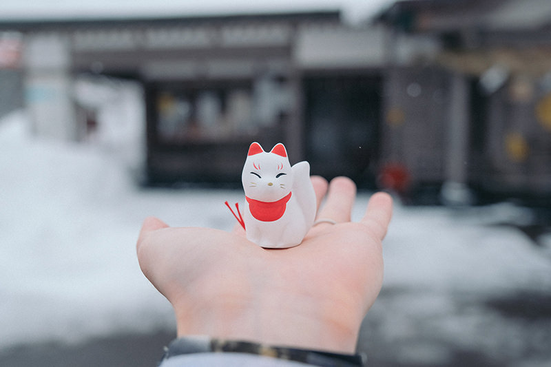 おみくじが入っていた狐