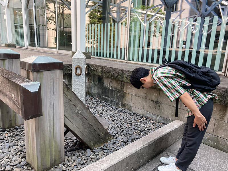旧新橋停車場　0マイル標識