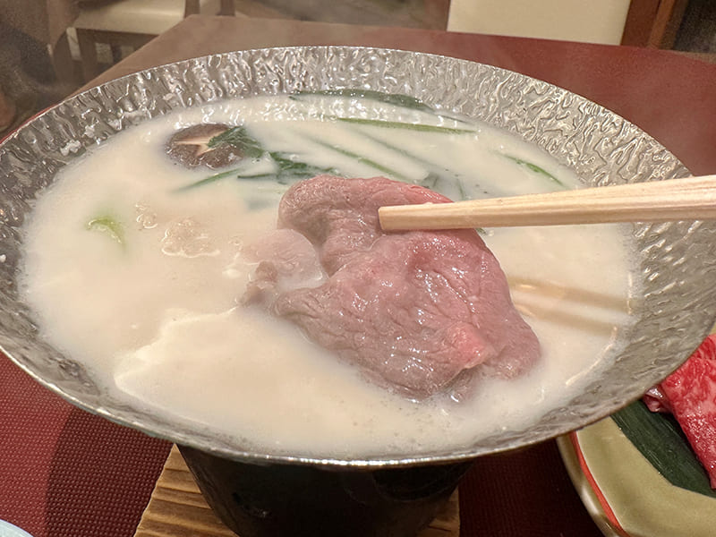 福島牛のしゃぶしゃぶ（豆乳）