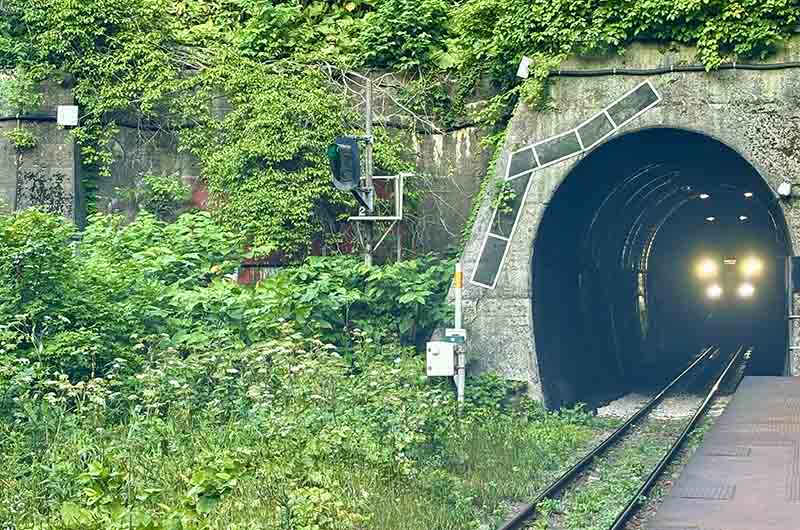 小幌駅に入線する列車
