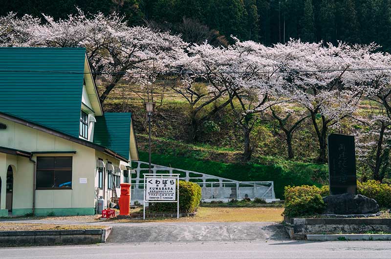 旧桑原駅の行き先案内板