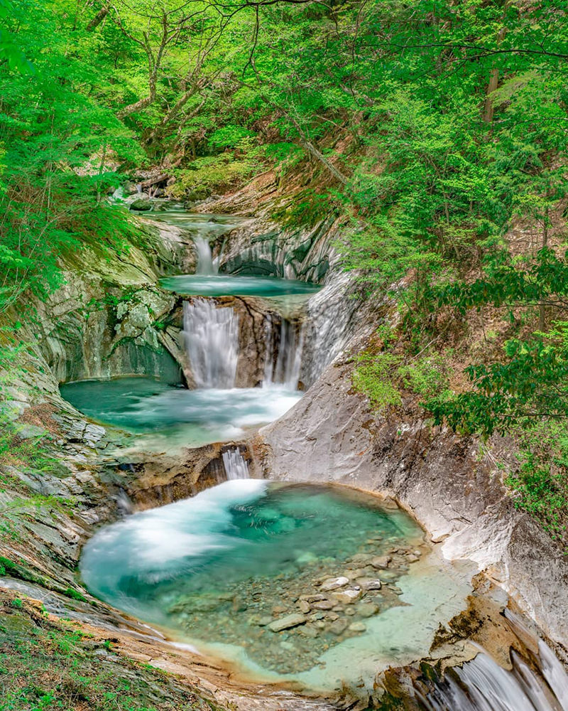 西沢渓谷　七ツ釜五段の滝（山梨）