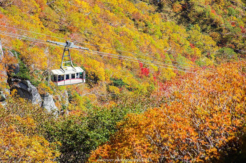 木曽駒ヶ岳中腹から見る紅葉景色
