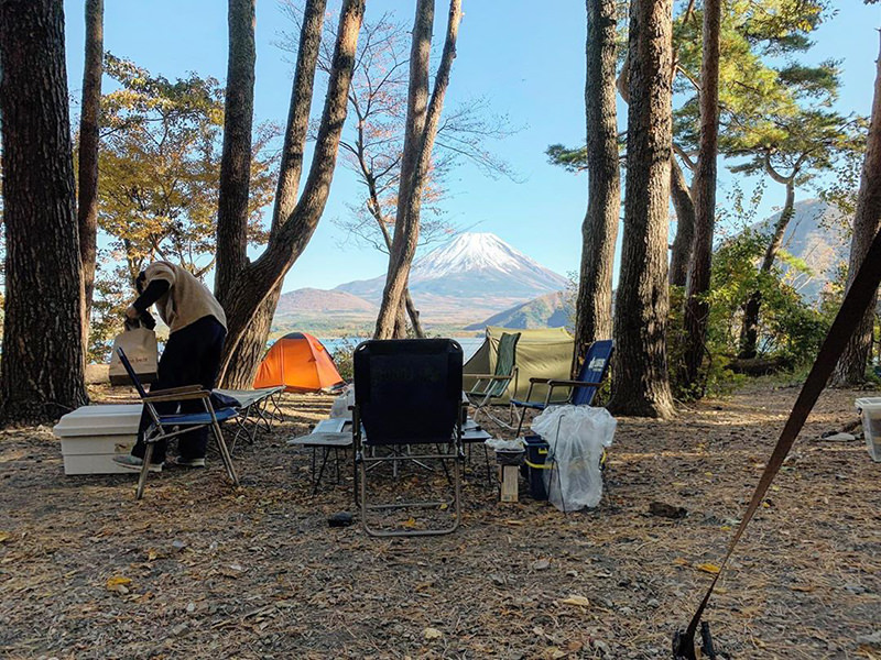 キャンプ場から見える富士山