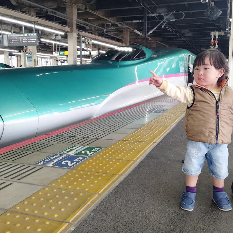 東北新幹線　はやぶさと子ども